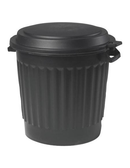 POUBELLE PLASTIQUE NOIR AVEC COUVERCLE