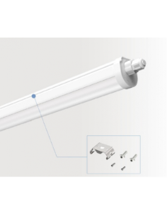 REGLETTE LED INTEGREE ETANCHE SANS TUBE-CROCHETS INOX SUSP