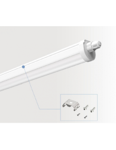 REGLETTE LED INTEGREE ETANCHE SANS TUBE-CROCHETS INOX SUSP