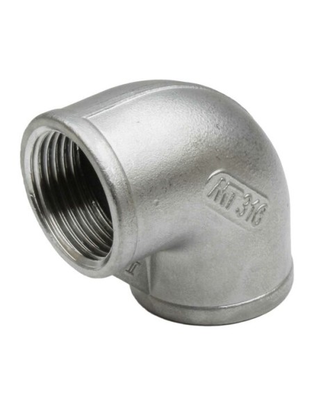 RACCORD INOX A VISSER PRESSION 20 BARS - COUDE INOX TARAUDE 90° 