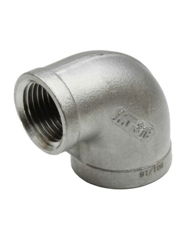 RACCORD INOX A VISSER PRESSION 20 BARS - COUDE INOX REDUIT 90° 