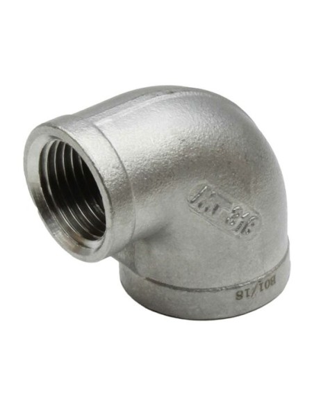 RACCORD INOX A VISSER PRESSION 20 BARS - COUDE INOX REDUIT 90° 