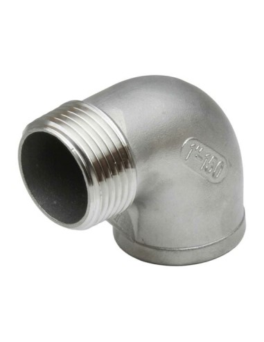 RACCORD INOX A VISSER PRESSION 20 BARS - COUDE INOX FILETE / TARAUDE