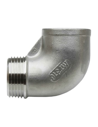 RACCORD INOX A VISSER PRESSION 20 BARS - COUDE INOX FILETE / TARAUDE