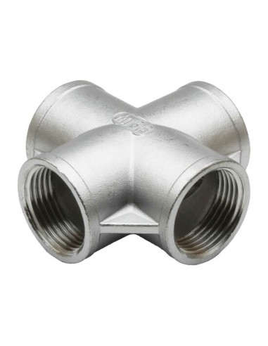RACCORD INOX A VISSER PRESSION 20 BARS - CROIX INOX FEMELLE 4 SORTIE