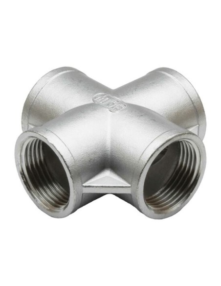 RACCORD INOX A VISSER PRESSION 20 BARS - CROIX INOX FEMELLE 4 SORTIE