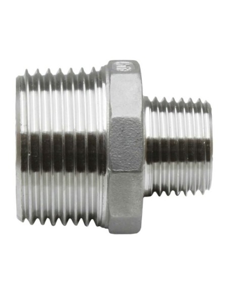 RACCORD INOX A VISSER PRESSION 20 BARS - MANCHON INOX REDUIT FILETE