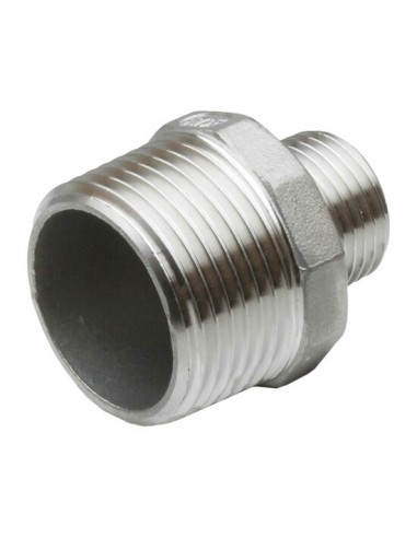 RACCORD INOX A VISSER PRESSION 20 BARS - MANCHON INOX REDUIT FILETE