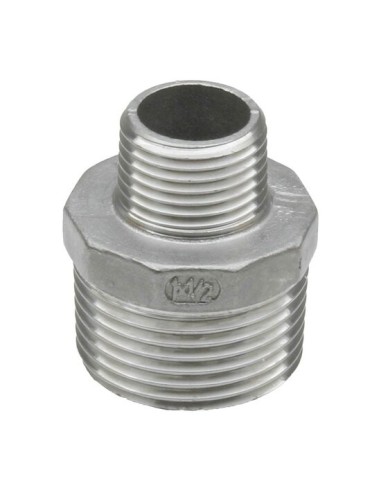 RACCORD INOX A VISSER PRESSION 20 BARS - MANCHON INOX REDUIT FILETE