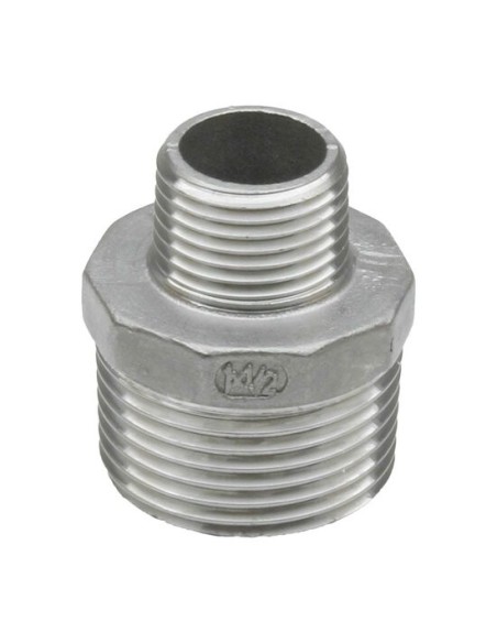 RACCORD INOX A VISSER PRESSION 20 BARS - MANCHON INOX REDUIT FILETE