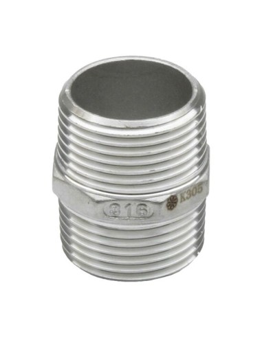 RACCORD INOX A VISSER PRESSION 20 BARS - MAMELON INOX FILETE 