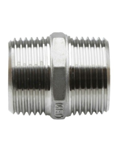 RACCORD INOX A VISSER PRESSION 20 BARS - MAMELON INOX FILETE 