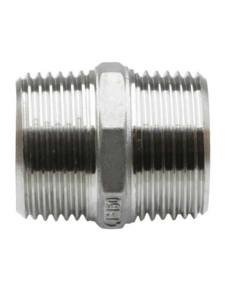 RACCORD INOX A VISSER PRESSION 20 BARS - MAMELON INOX FILETE 