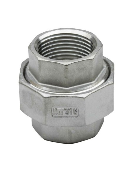 RACCORD INOX A VISSER PRESSION 20 BARS - UNION 3 PIECES INOX TARAUDE