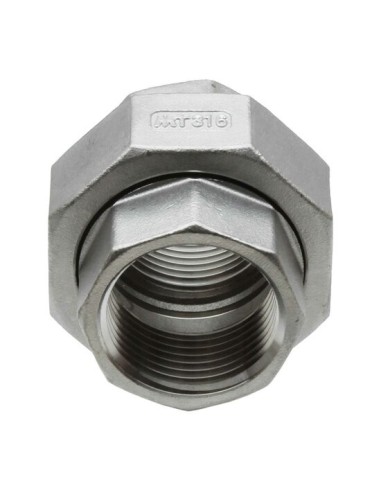 RACCORD INOX A VISSER PRESSION 20 BARS - UNION 3 PIECES INOX TARAUDE