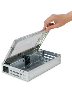 BOITE PIEGE CAPTURE NON CHIMIQUE METAL AVEC COUVERCLE TRANSPARENT 2