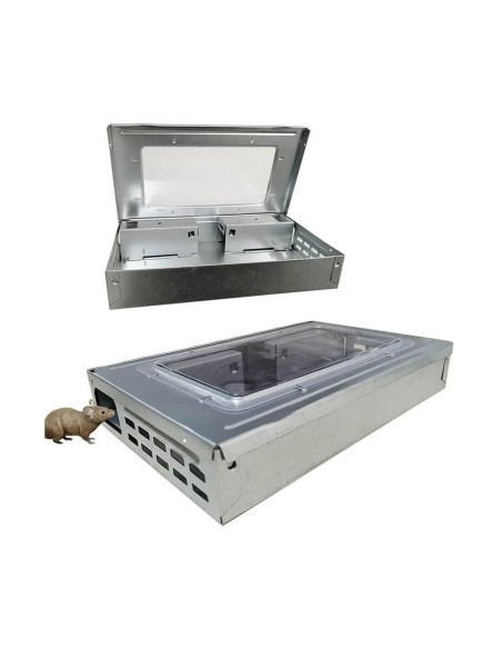 BOITE PIEGE CAPTURE NON CHIMIQUE METAL AVEC COUVERCLE TRANSPARENT