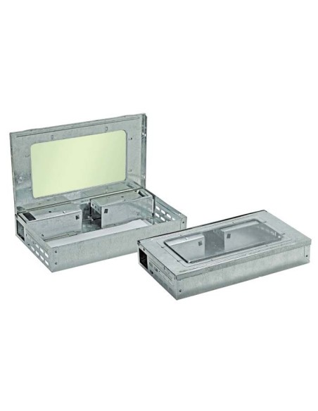 BOITE PIEGE CAPTURE NON CHIMIQUE METAL AVEC COUVERCLE TRANSPARENT