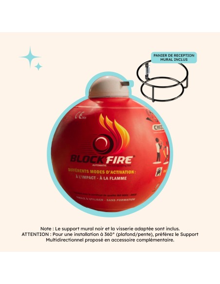 BOULE ANTI FEU EXTINCTRICE BLOCK FIRE