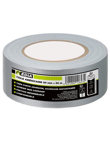 RUBAN ADHESIF - GRIS -TOILE MULTI-USAGES